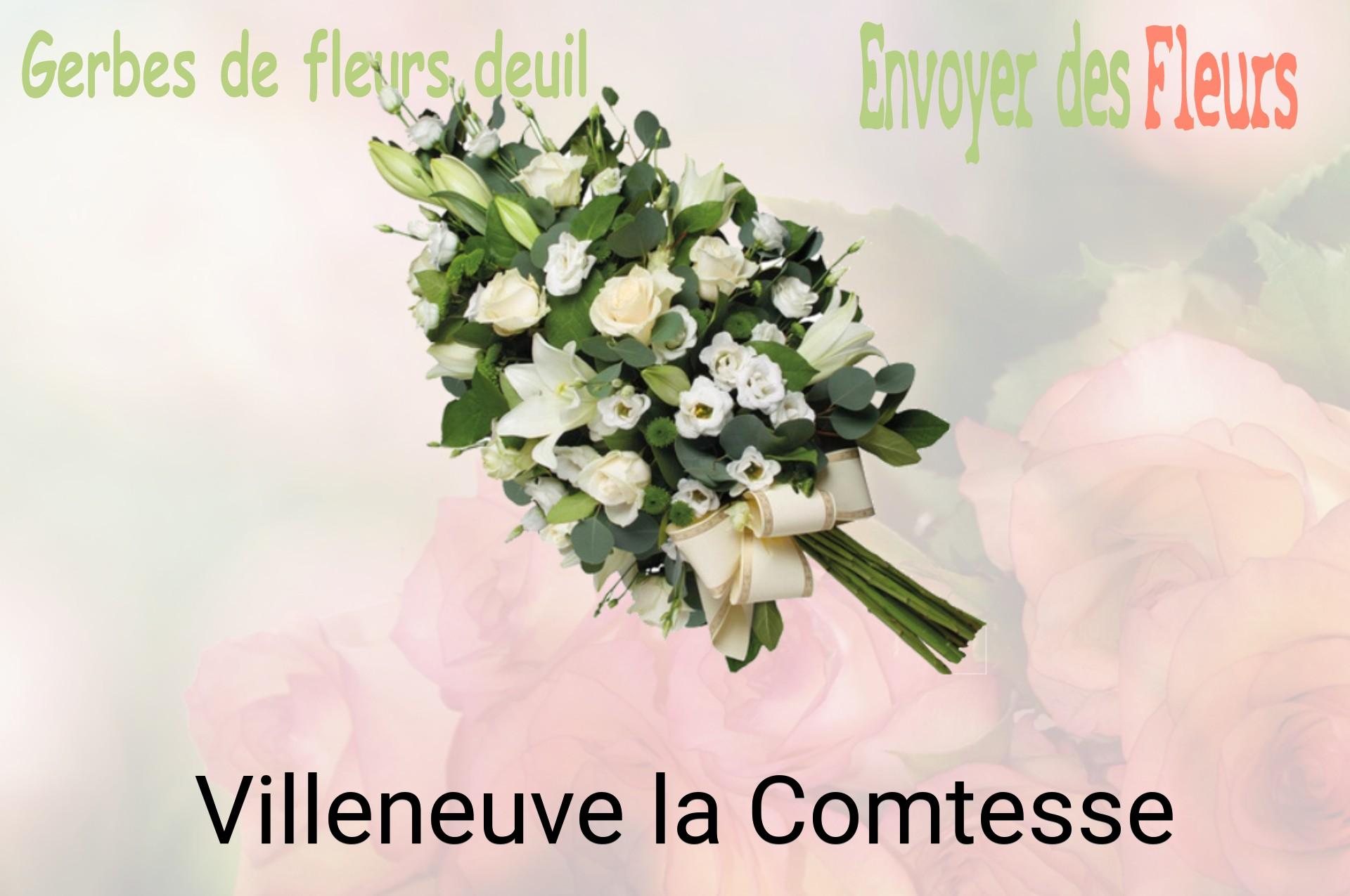 Gerbe de fleurs de deuil livrée à Villeneuve-la-Comtesse